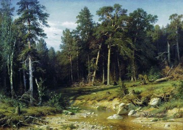 landscape Painting - pine forest in vyatka province 1872 classical landscape Ivan Ivanovich trees